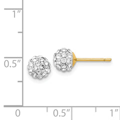 14k 6mm Round Swarovski Crystal Post Earrings