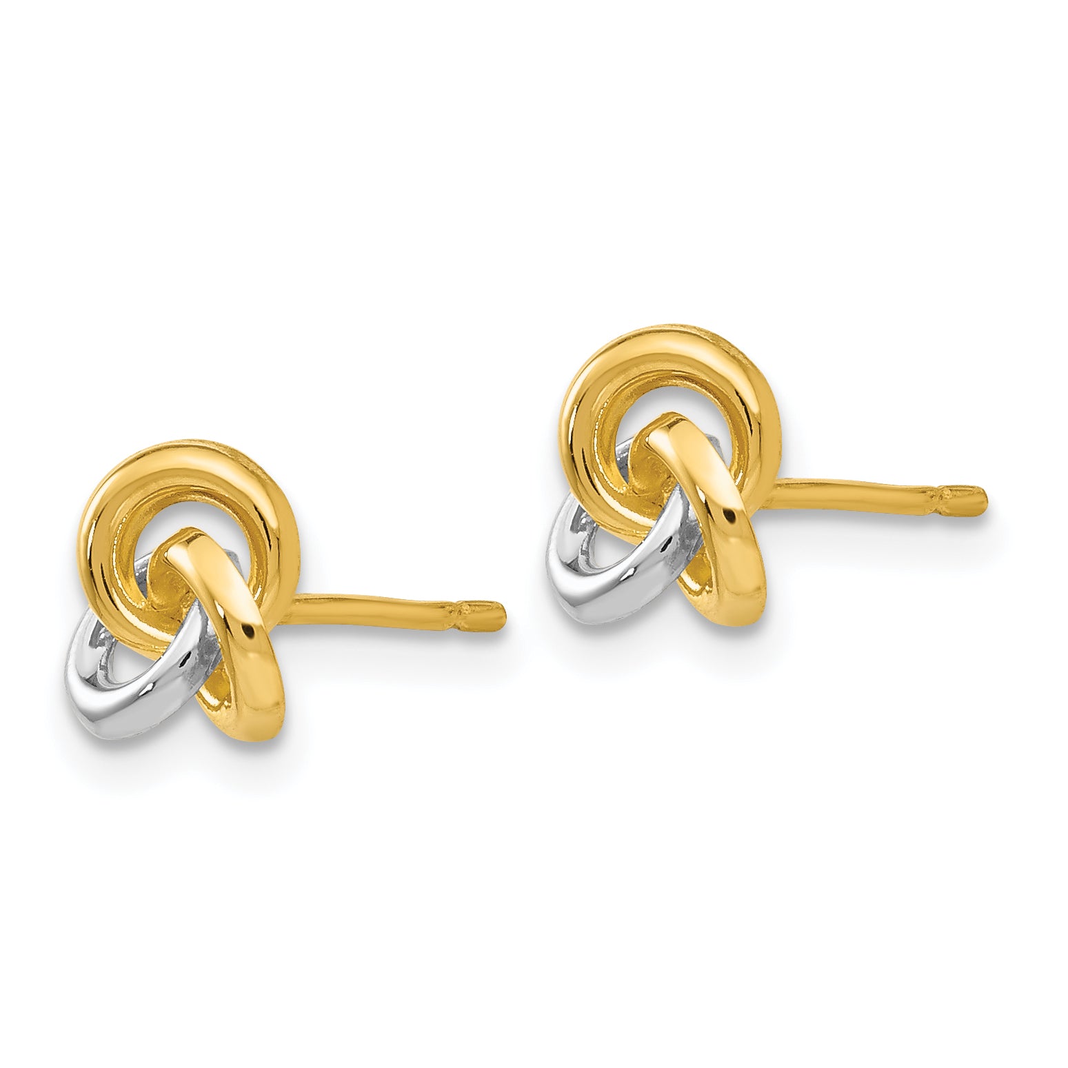 14k & Rhodium Trinity Knot Earrings
