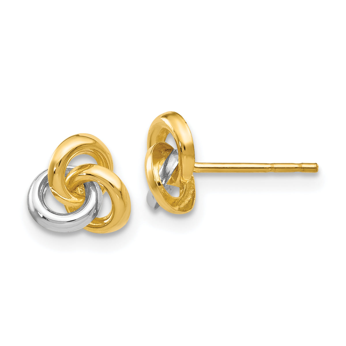 14k & Rhodium Trinity Knot Earrings