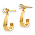 14k J Hoop with CZ Stud Earring Jackets