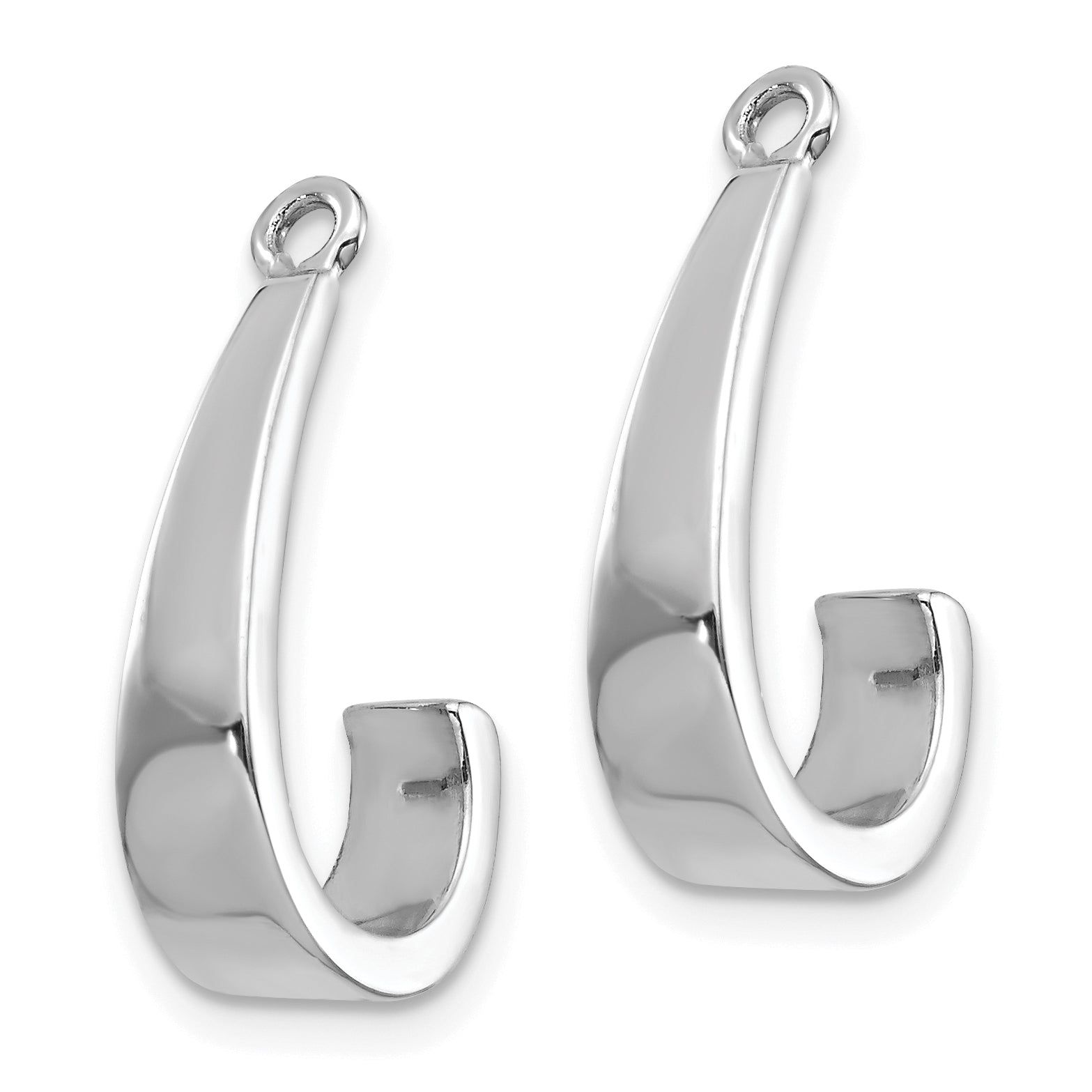 14k White Gold J Hoop Earrings Jackets Secondary image