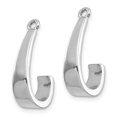 14k White Gold J Hoop Earrings Jackets