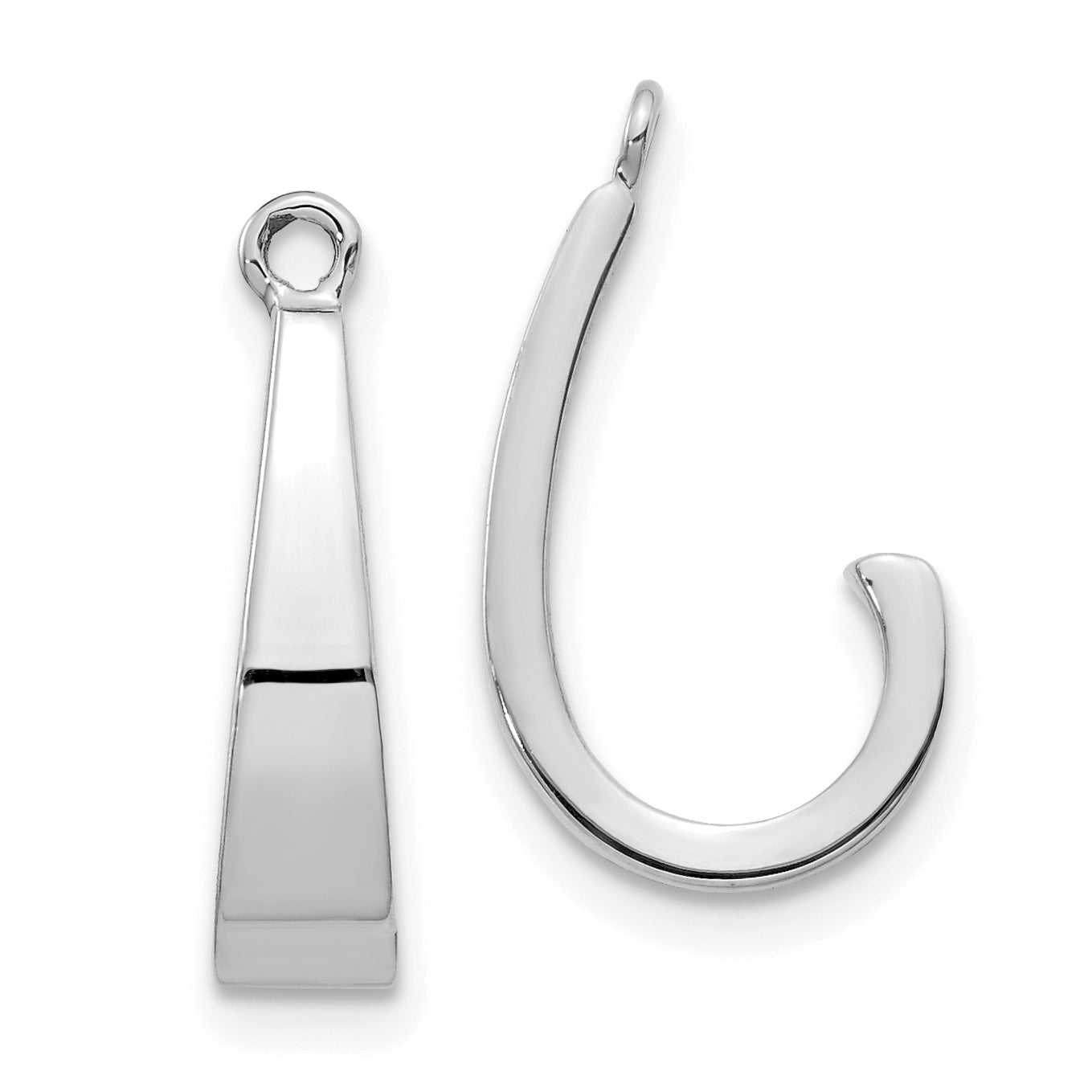 14k White Gold J Hoop Earrings Jackets Main image