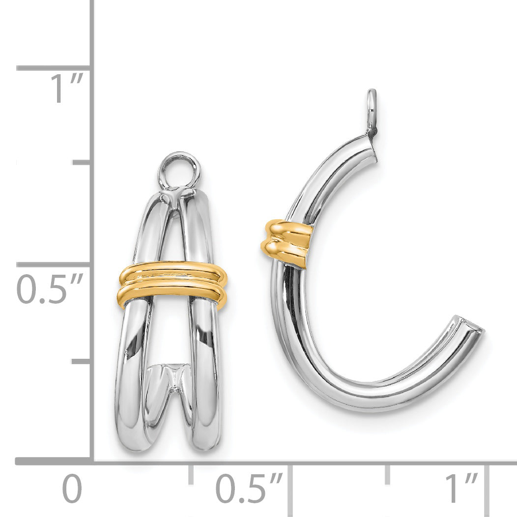 14k Two-tone J Hoop Earring Jackets