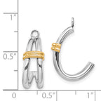 14k Two-tone J Hoop Earring Jackets