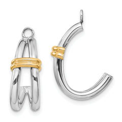 14k Two-tone J Hoop Earring Jackets