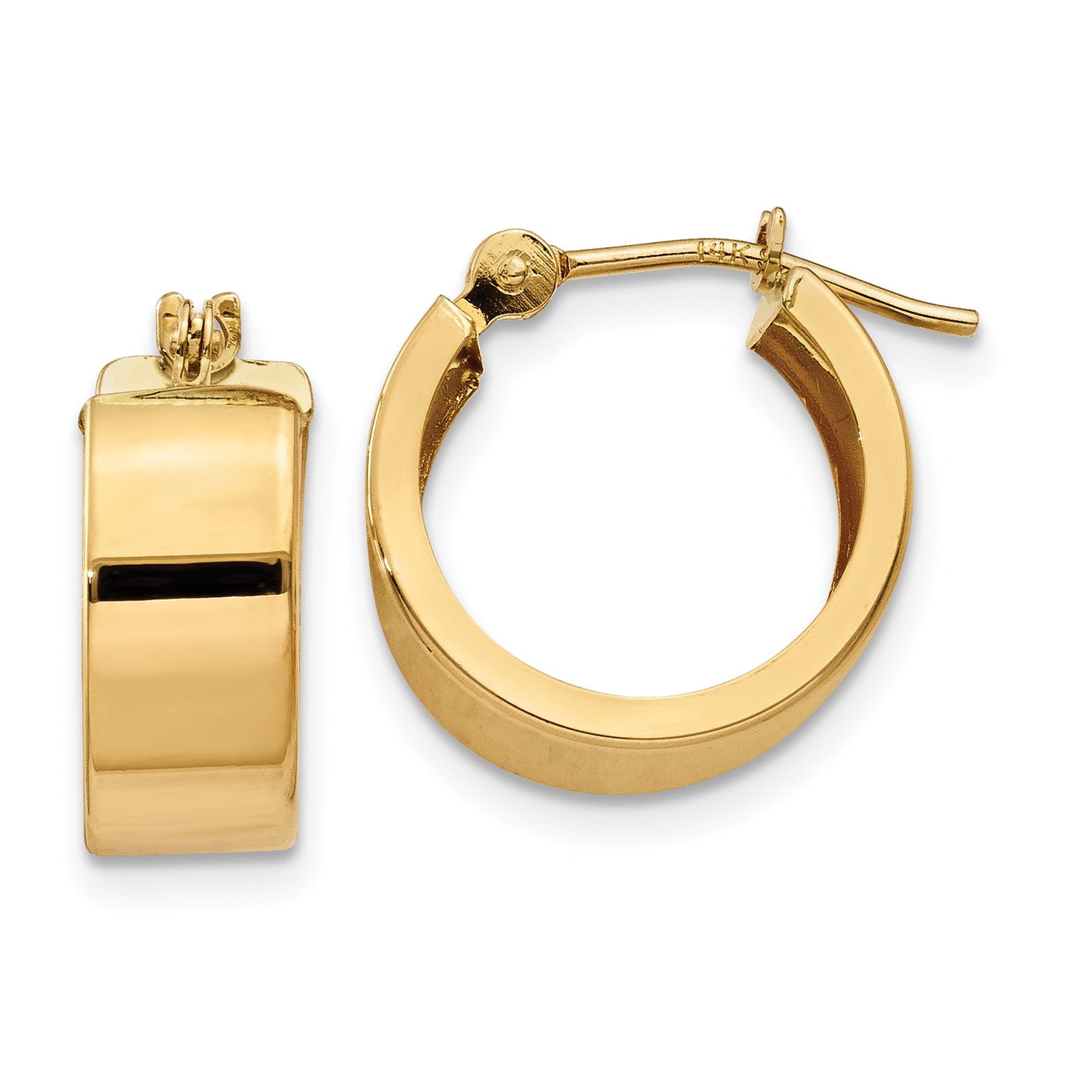 14k Polished Hoop Earrings Main image