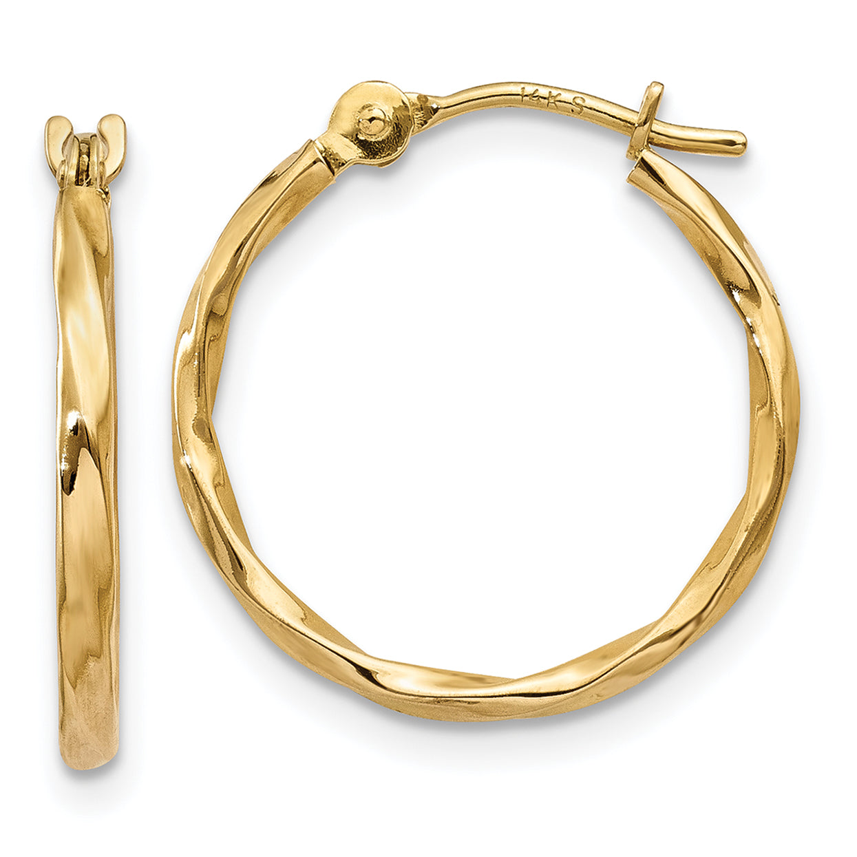 14k Twist Hoop Earrings Main image