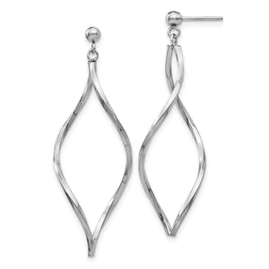 Twisted Stud Dangle Earrings in 14K White Gold, 13mm - Sophia Jewelers