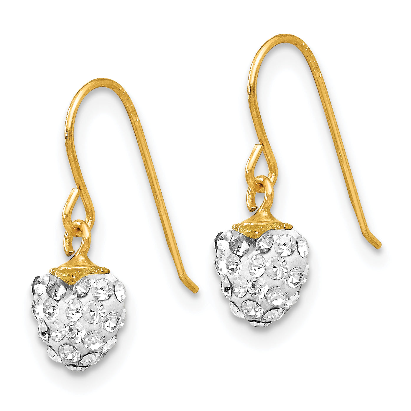 14k Crystal Heart Dangle Earrings Secondary image