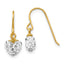 14k Crystal Heart Dangle Earrings
