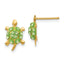 14k Light Green Crystal Turtle Post Earrings