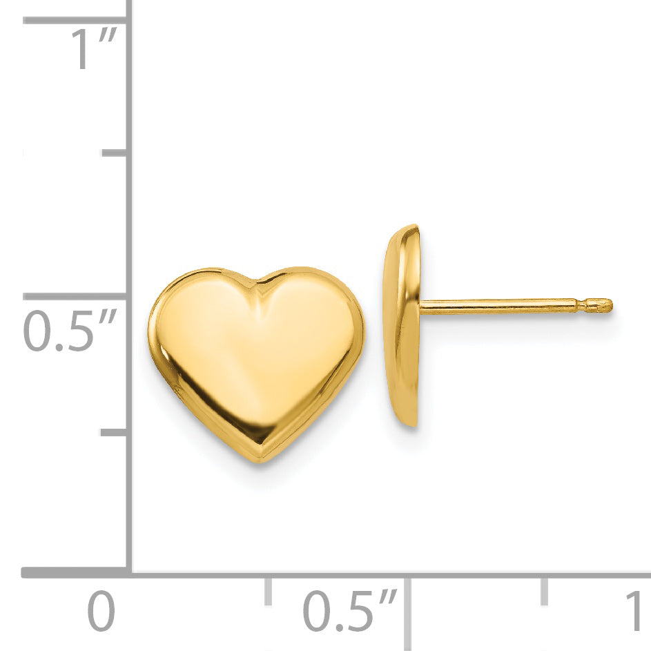 14k Heart Post Earrings