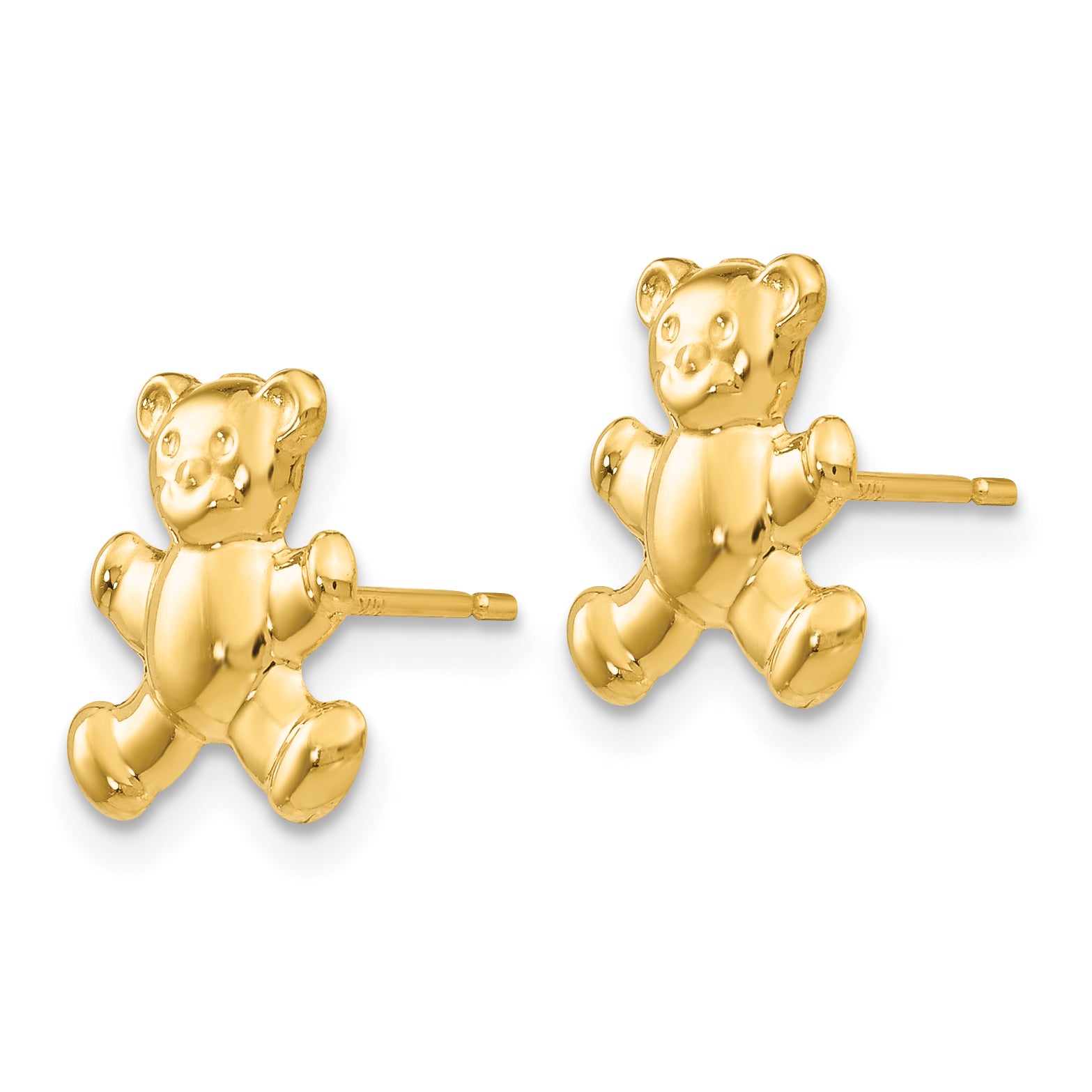 14k Teddy Bear Post Earrings Secondary image