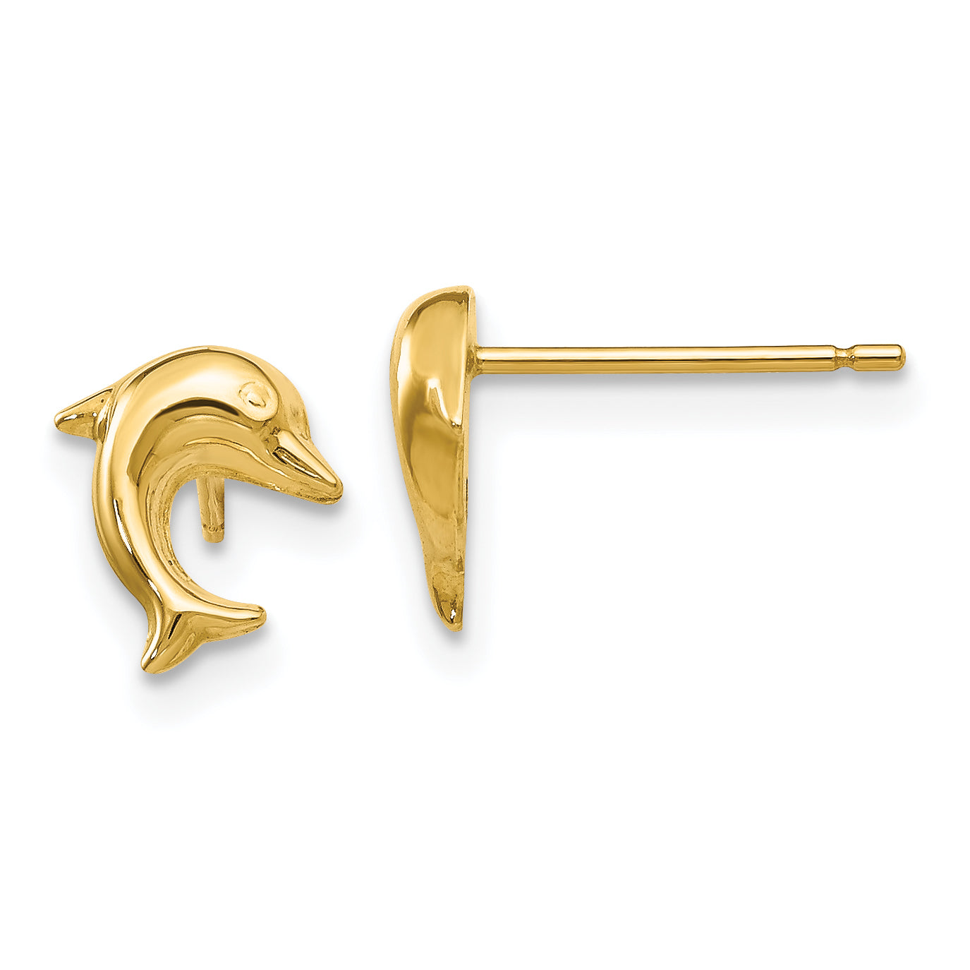 14k Small Dolphin Post Earrings Main image