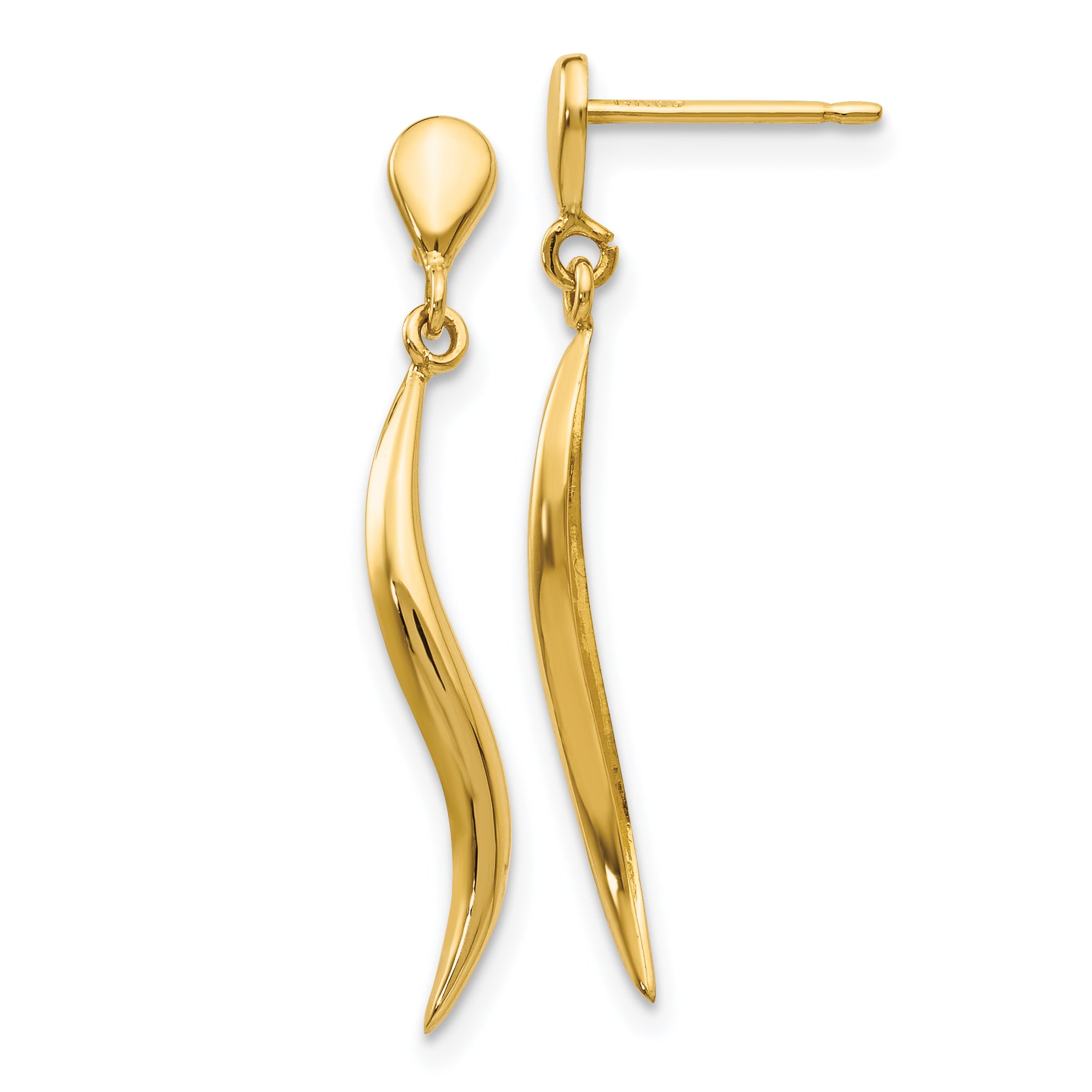 14k Polished Fancy Dangle Post Earrings Main image