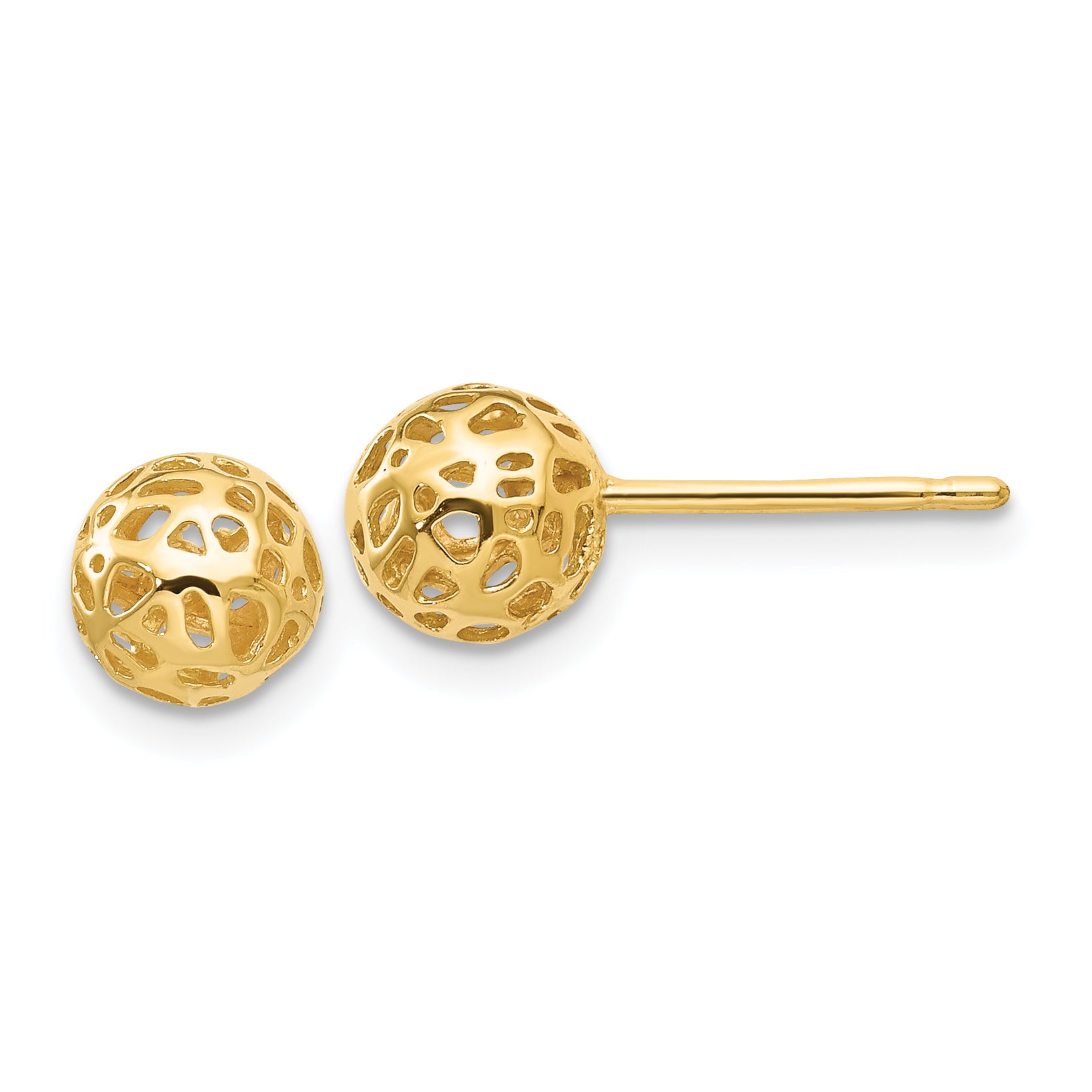 14K Yellow Gold Fancy Ball Post Earrings Main image