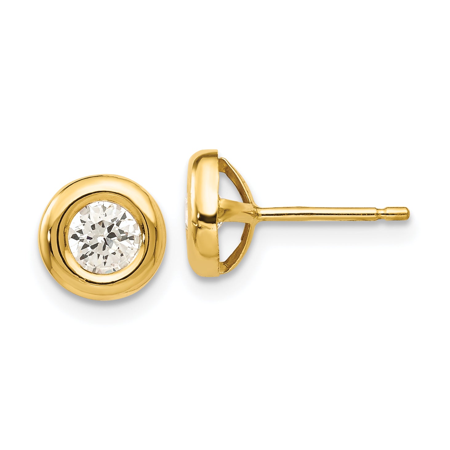 14k Polished CZ Fancy Post Earrings Main image