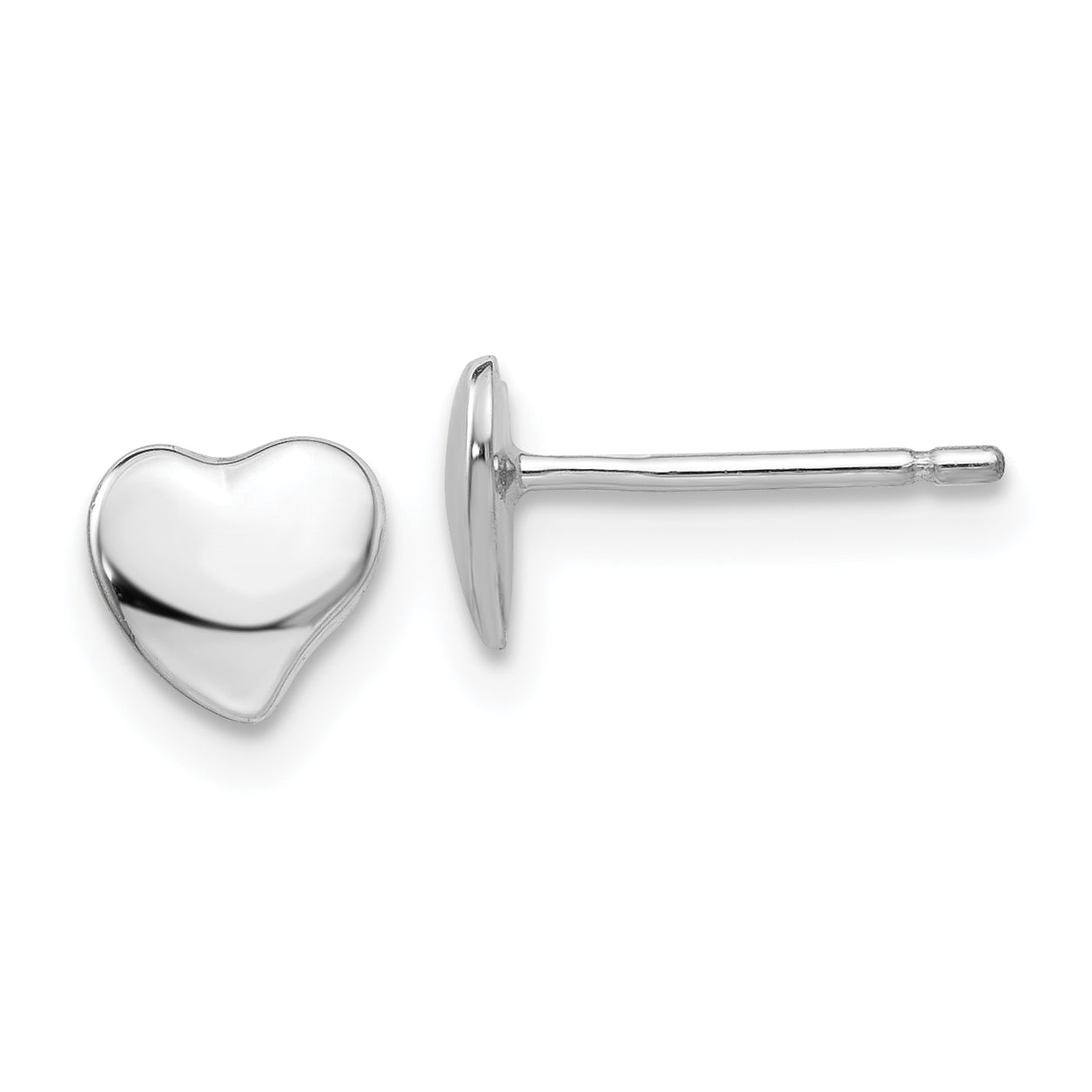 14k White Polished Heart Post Earrings Main image