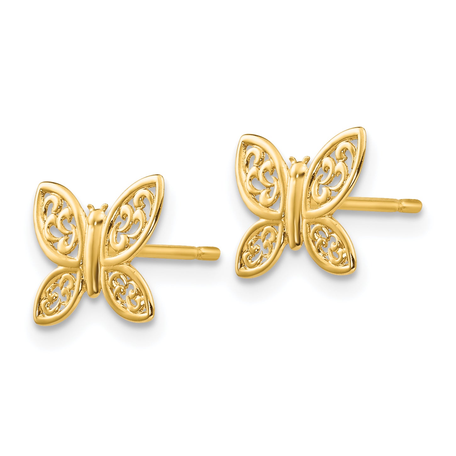 14k Polished Butterfly Post Earrings Secondary image
