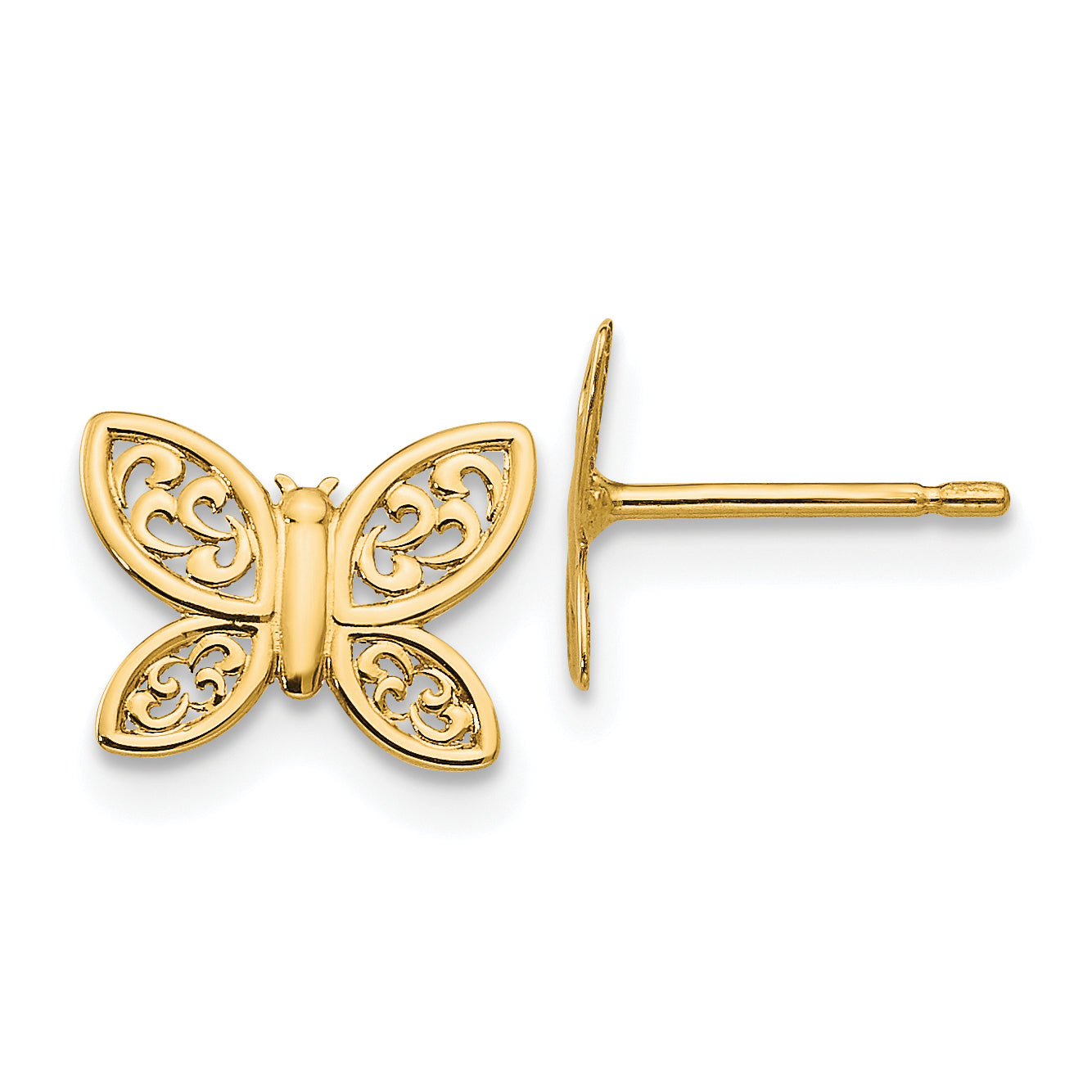 14k Polished Butterfly Post Earrings Main image