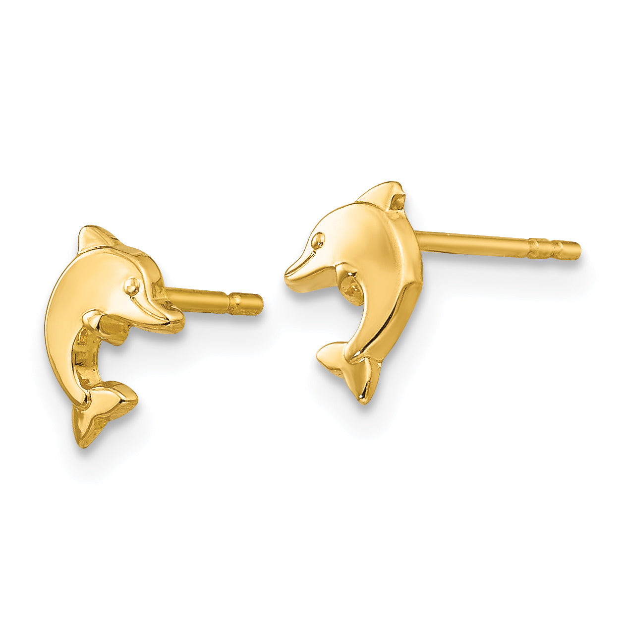 14k Polished Dolphin Post Earrings Secondary image