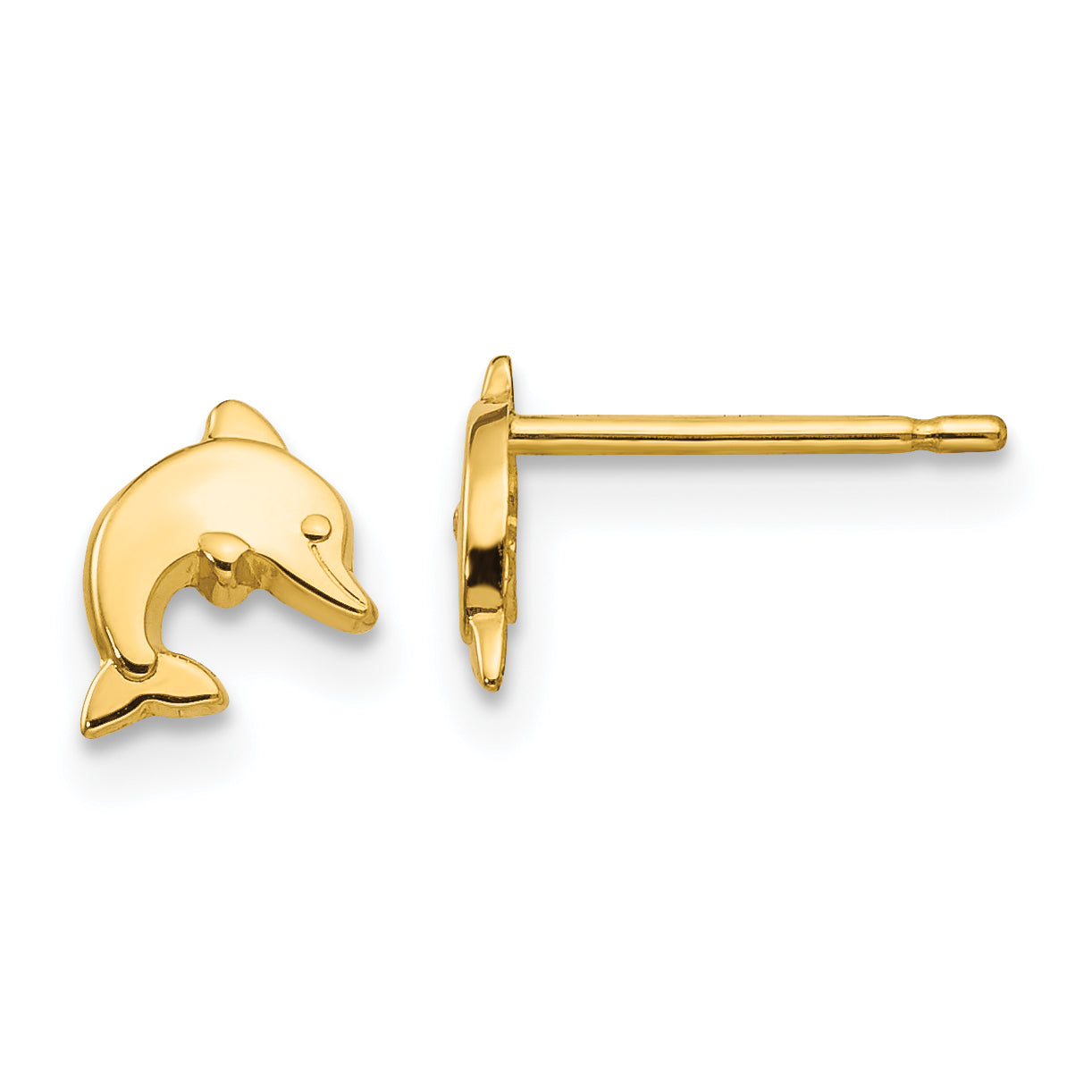 14k Polished Dolphin Post Earrings Main image