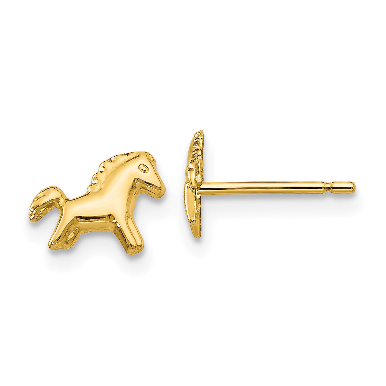 14k Polished Horse Post Earrings Main image