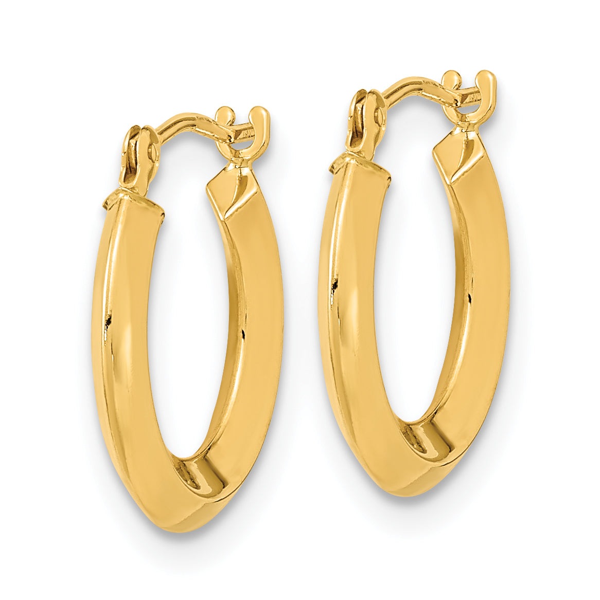 14k Polished Knife Edge Hoops Secondary image