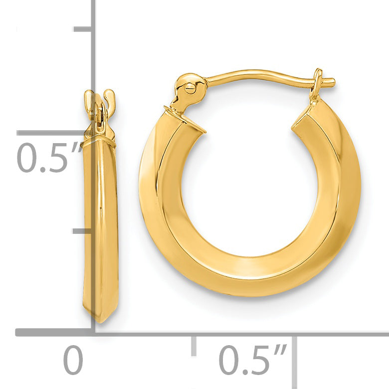 14k Polished Knife Edge Hoops