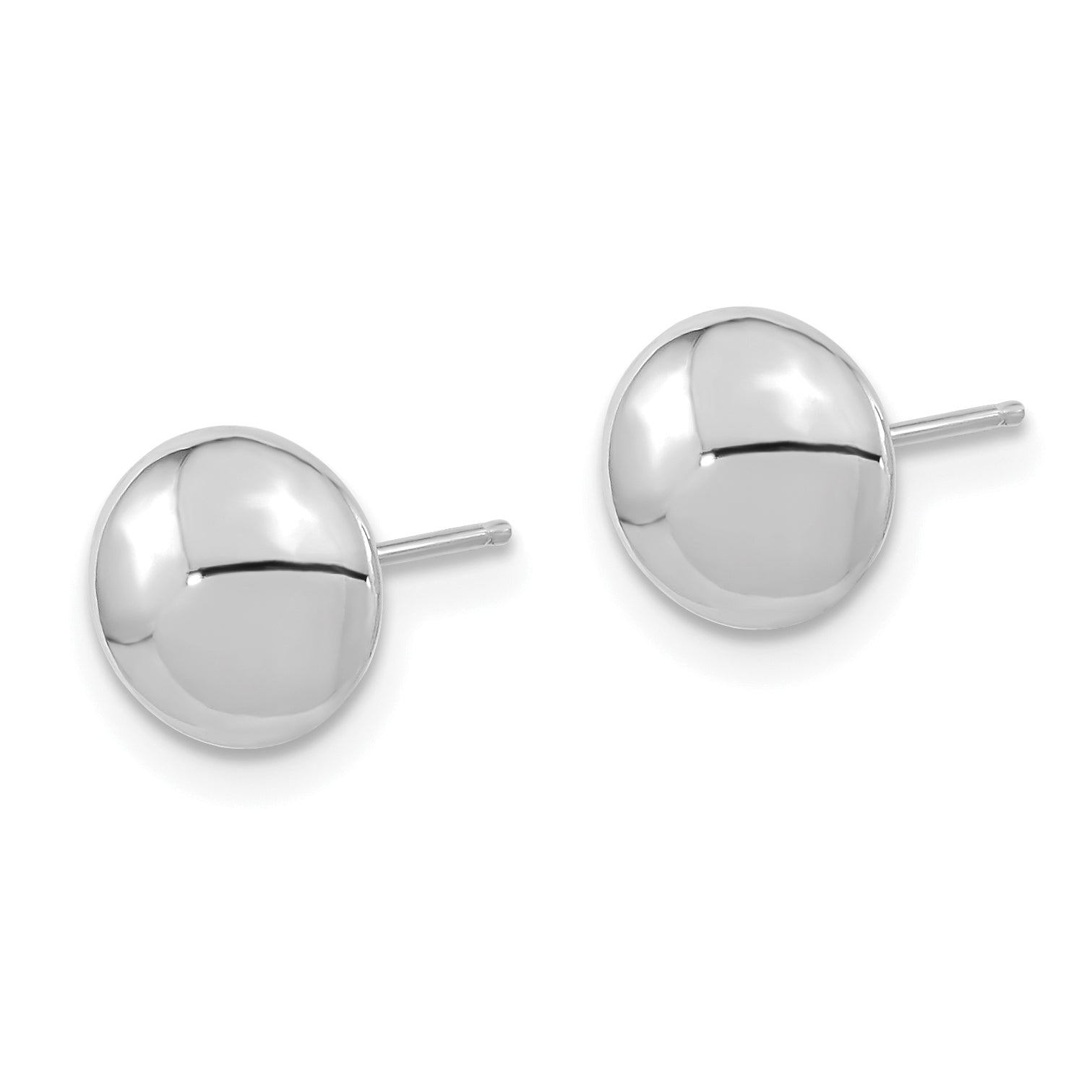 14k White Gold Polished Button Post Earrings Secondary image