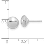 14k White Gold Polished Button Post Earrings