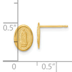 14k Polished Our Lady of Guadalupe Post Earrings