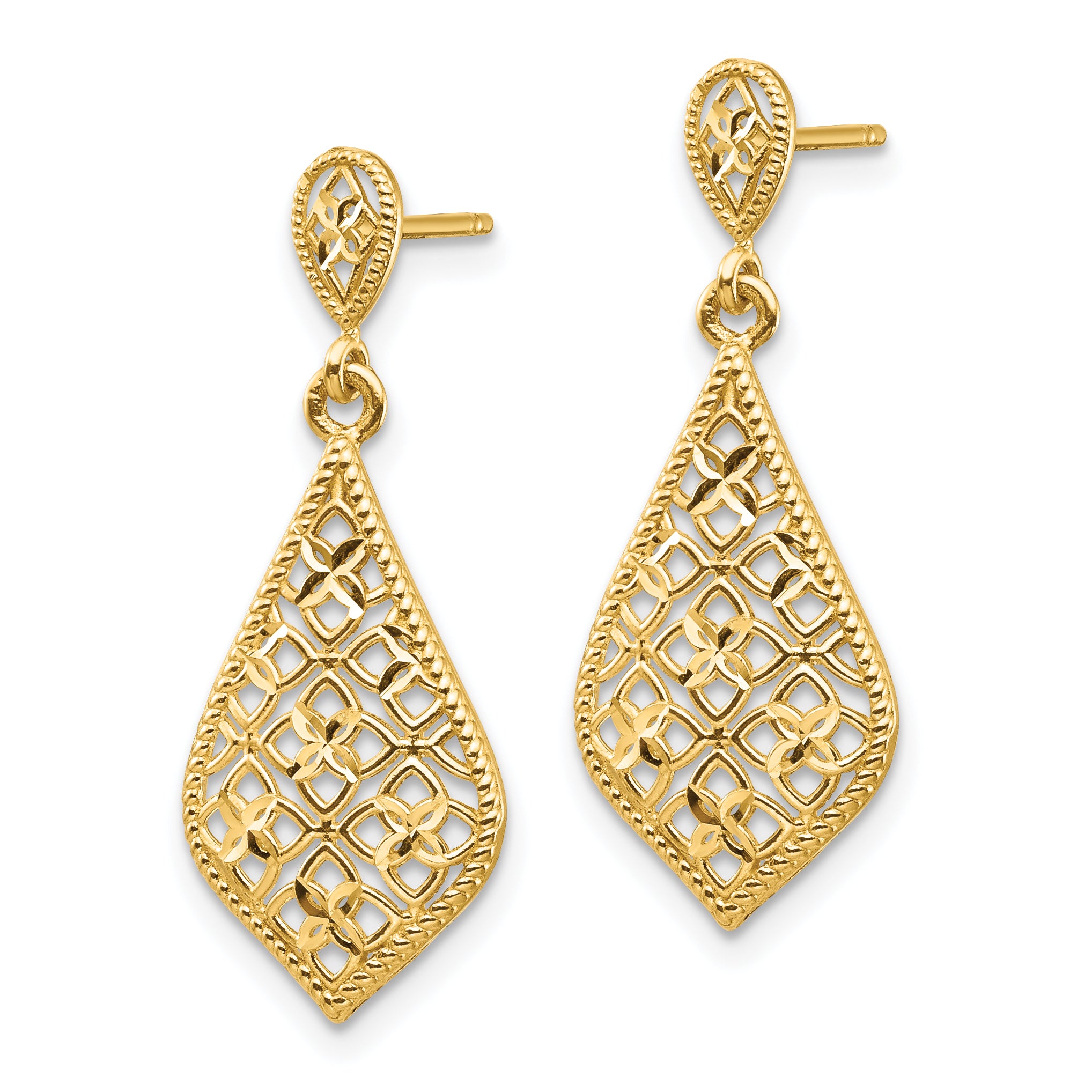14K Fancy Dangle Post Earrings Secondary image