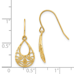14K Diamond-cut Dangle Earrings