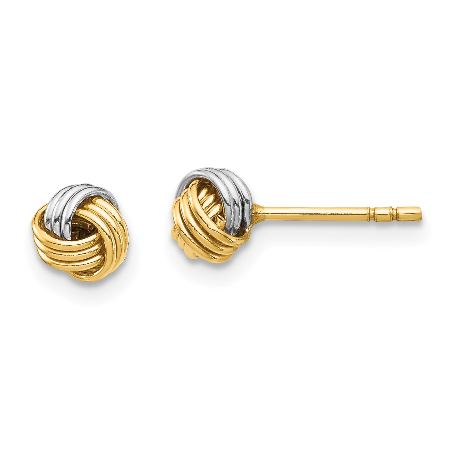 14K White Rhodium Love Knot Post Earring Main image