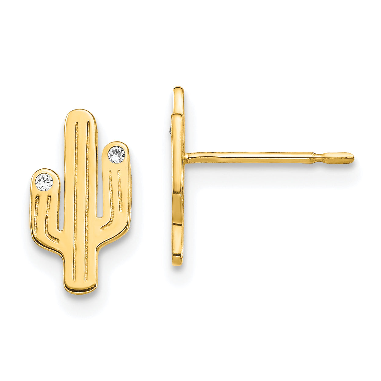 14K Cactus CZ Stud Earrings Main image