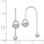 14K White Gold Bead w/Screw End Threader Earrings