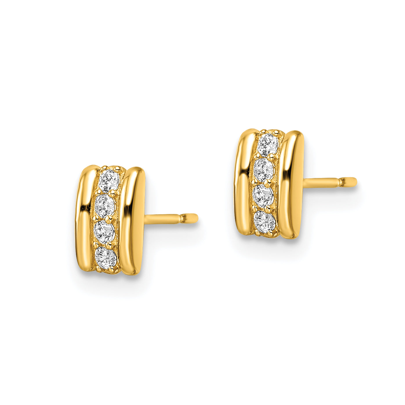 14K CZ Post Earrings