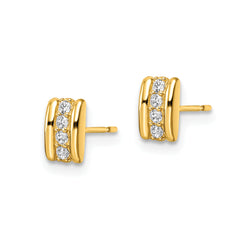 14K CZ Post Earrings