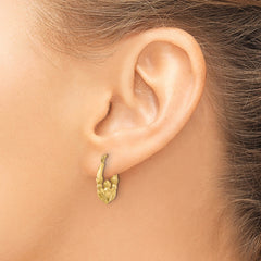 14K Polished Claddagh Hoop Earrings