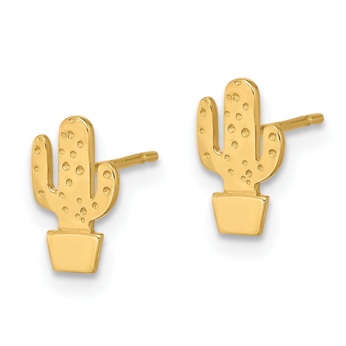 14K Polished Cactus Post Earrings