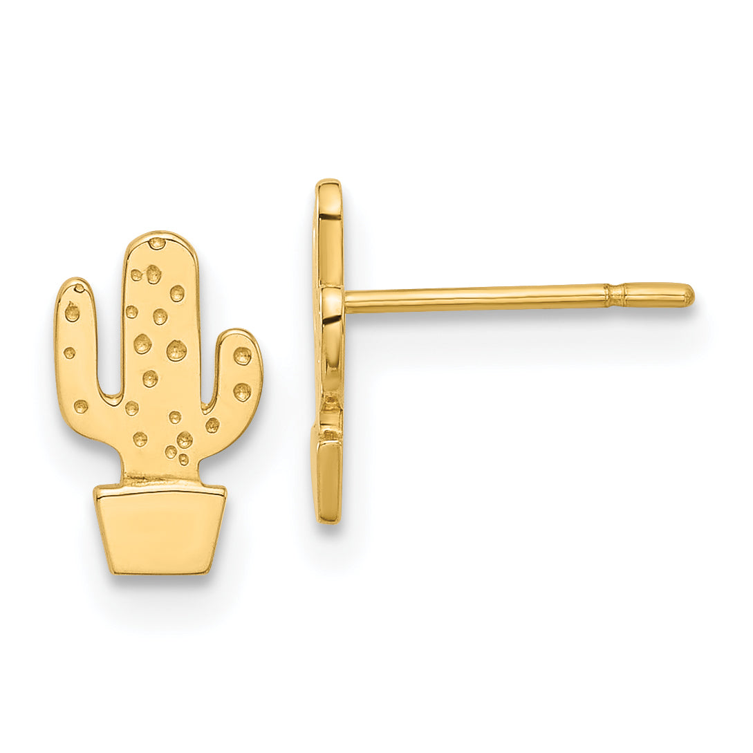 14K Polished Cactus Post Earrings