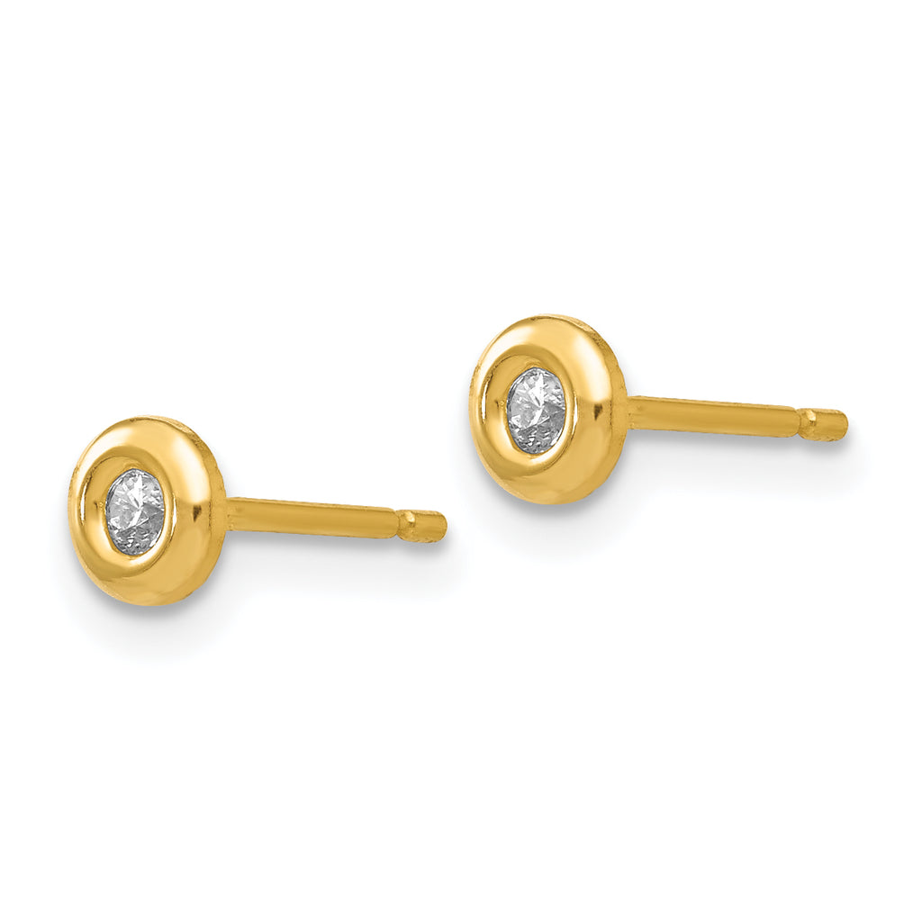 14k Polished CZ Earrings