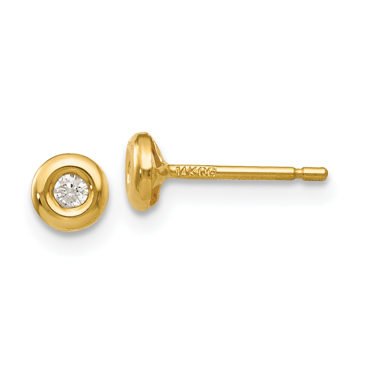 14k Polished CZ Earrings