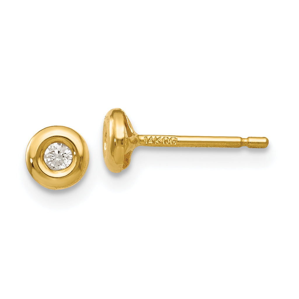14k Polished CZ Earrings