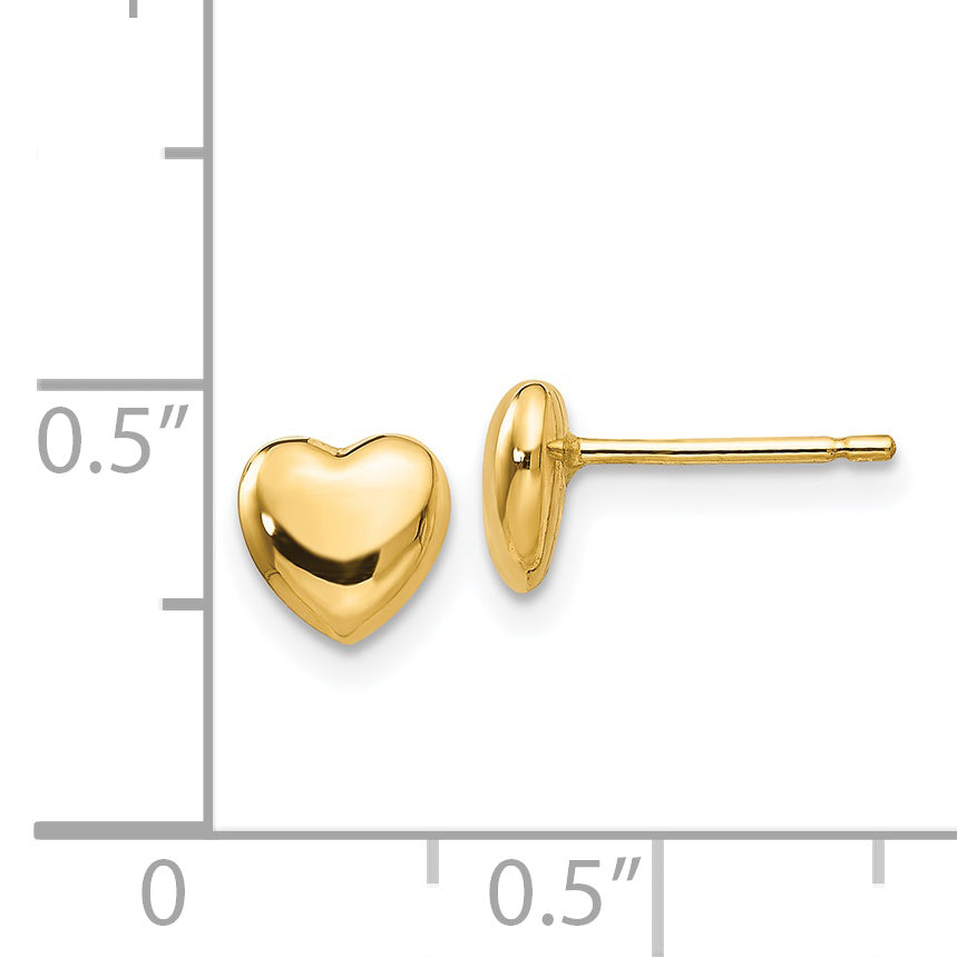 14K Polished Heart Post Stud Earrings