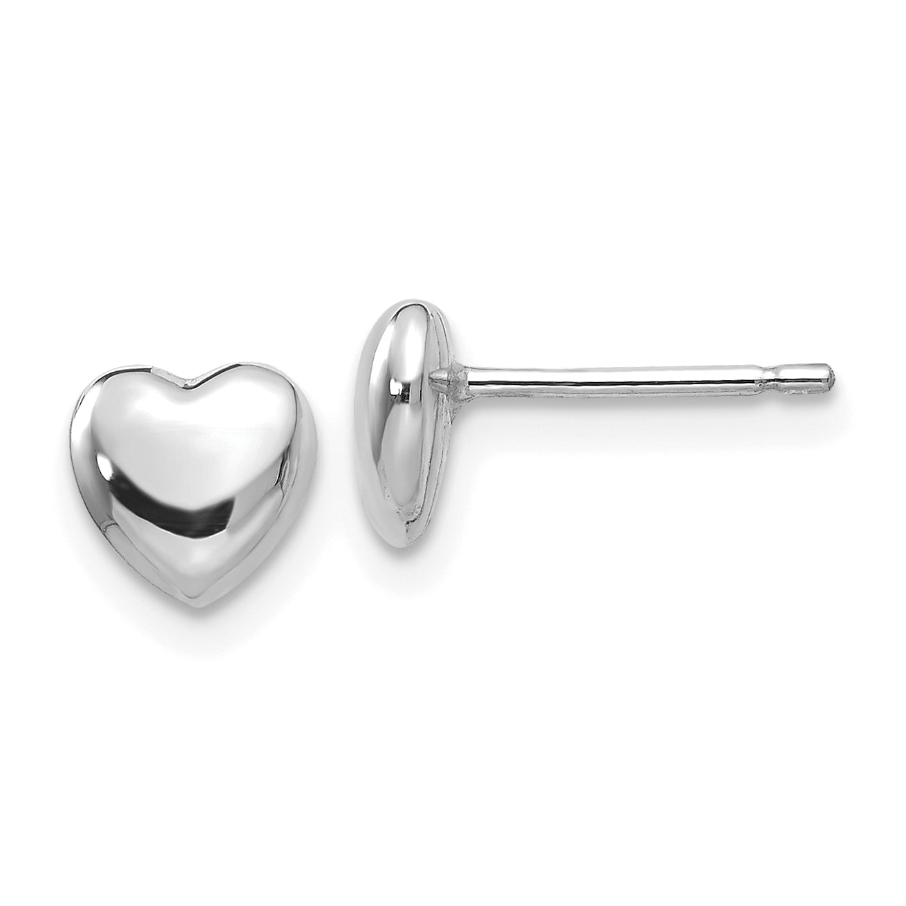 14k White Gold Heart Post Stud Earrings Main image