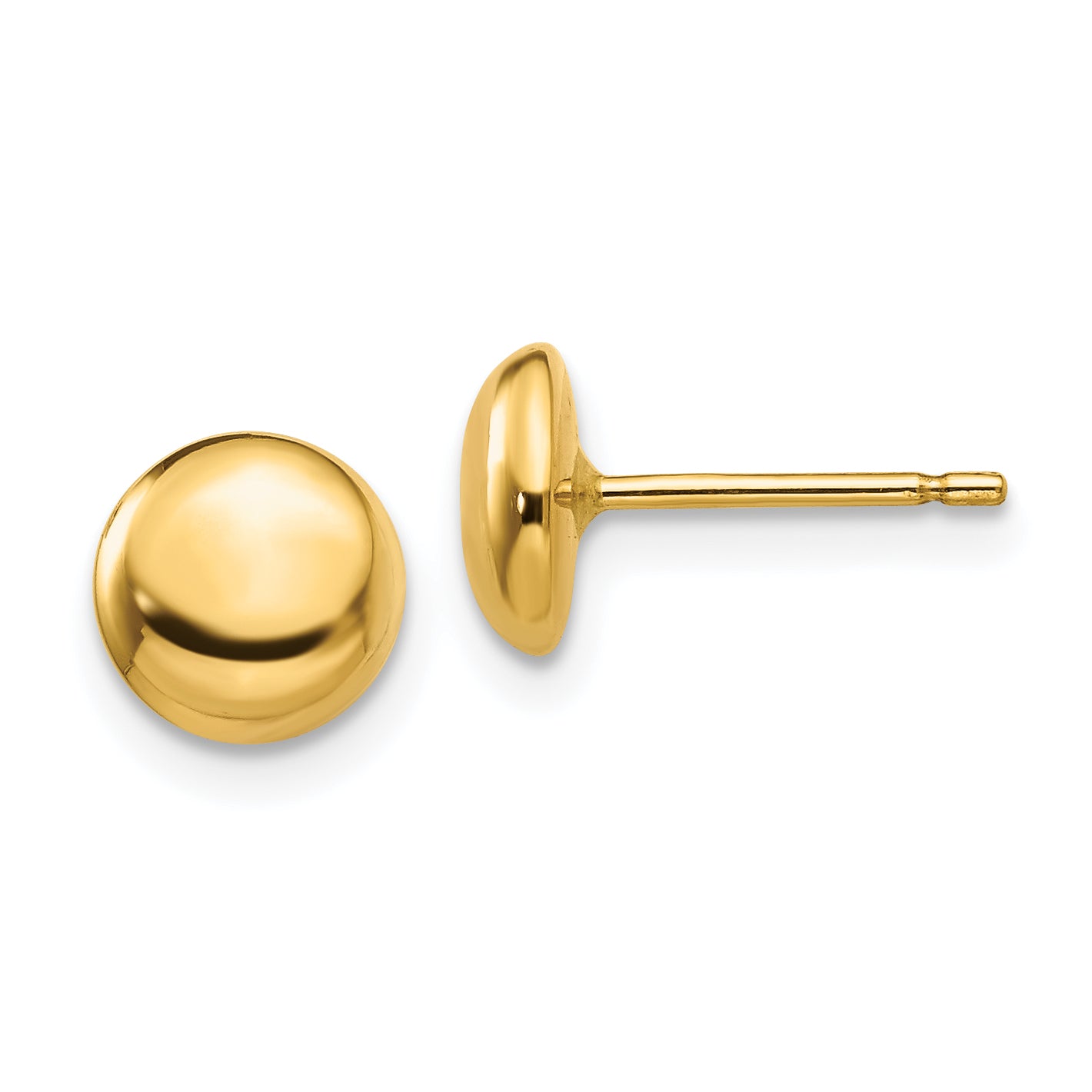 14k Polished Half Ball Post Ear