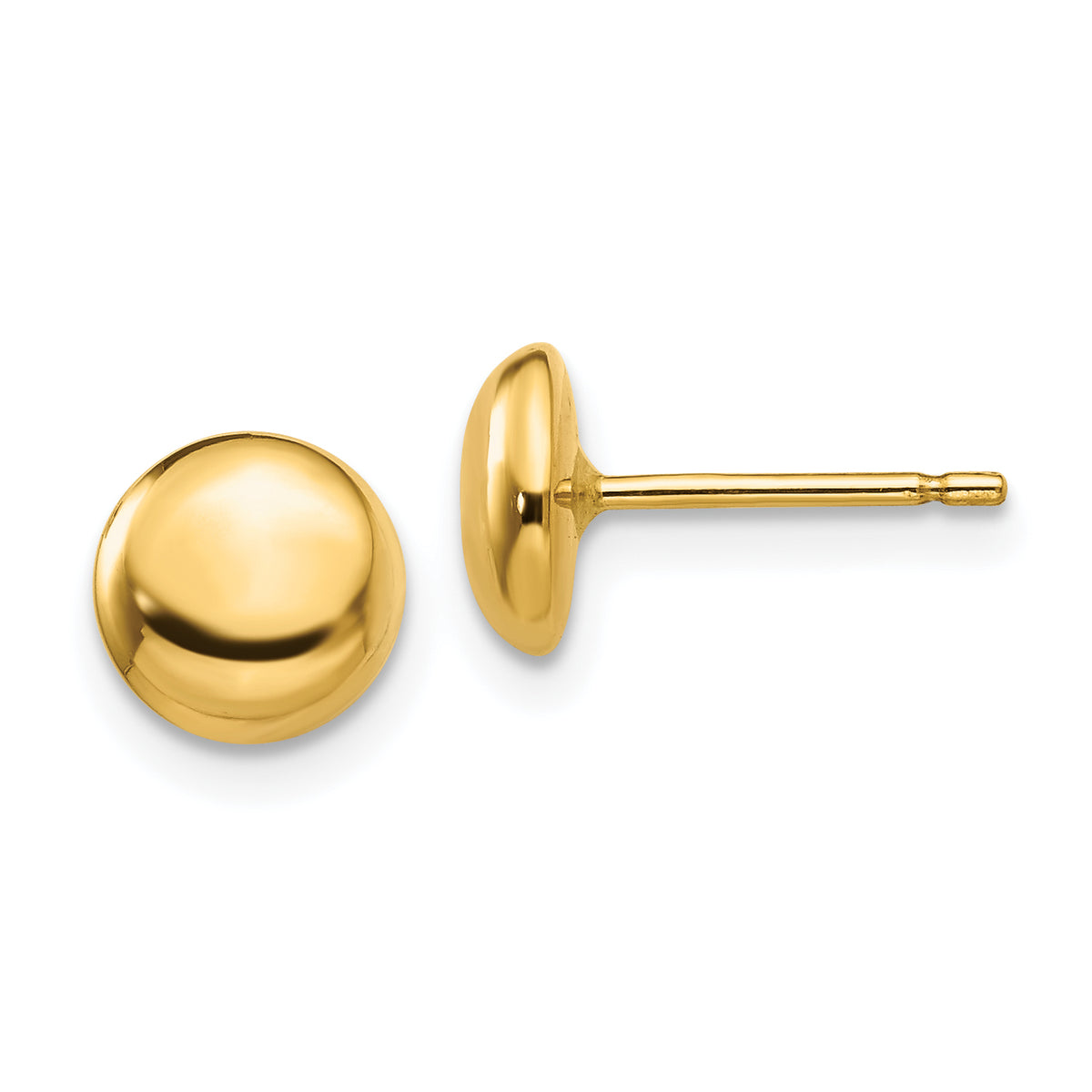 14k Polished Half Ball Post Ear